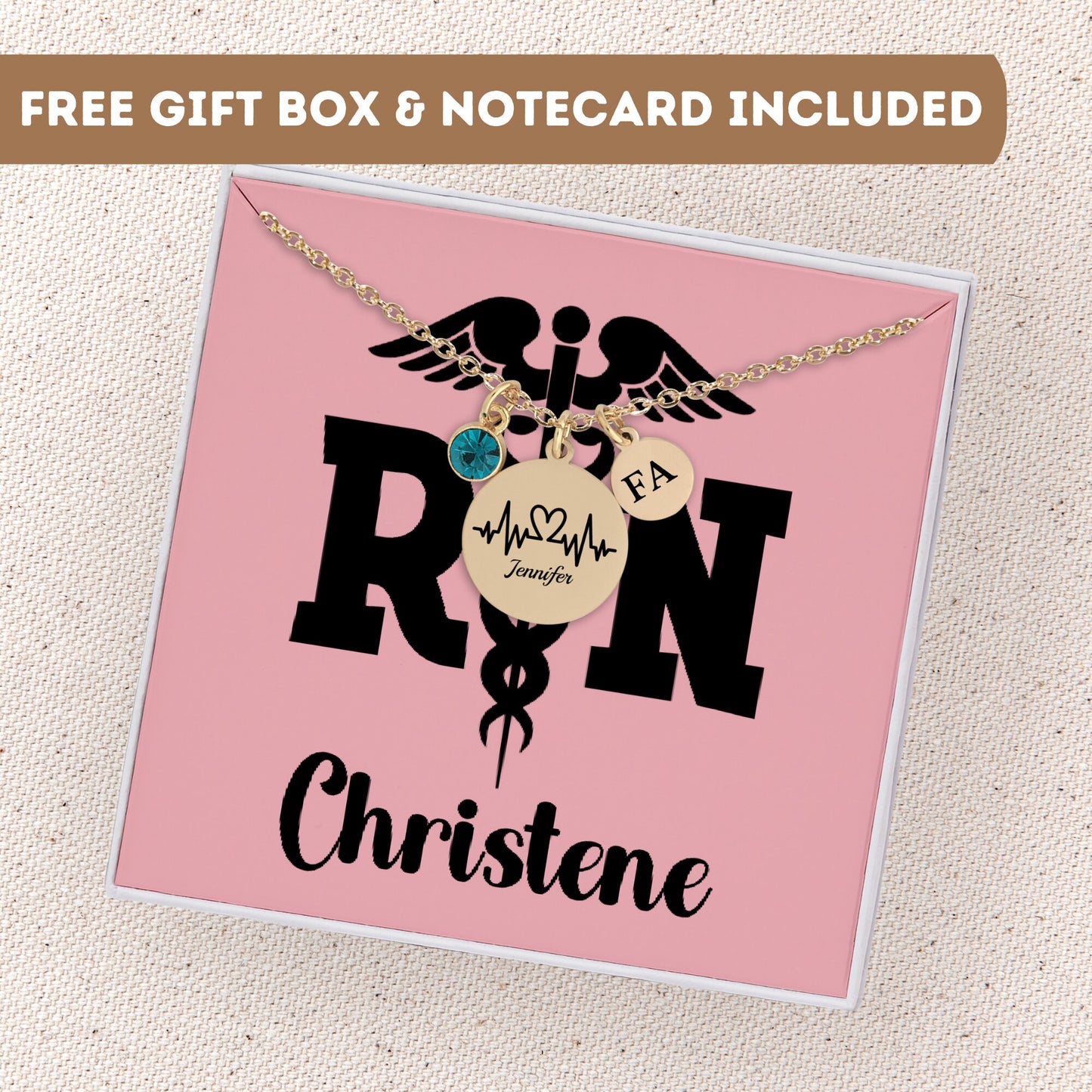Personalized Registered Nurse Necklace, Rn Graduation, Nurse Gift, Nurse Jewelry, Rn Gift, Nurse Pendant, Nurse Charm, Nurse Appreciation