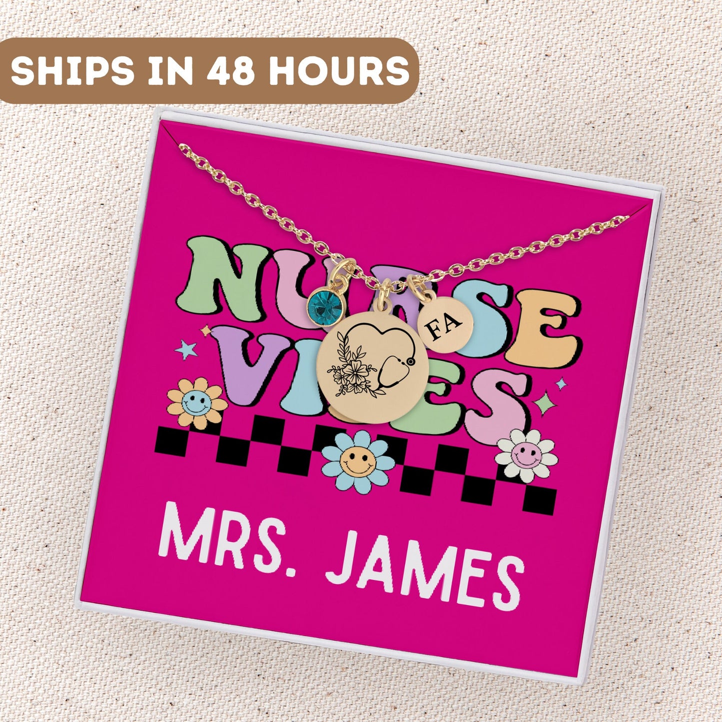 Personalized Registered Nurse Necklace, RN Gifts, Nurse Jewelry, Nurse Gift For Women, Nursing Graduation Gift, Nurse Pendant, Nurse Charm