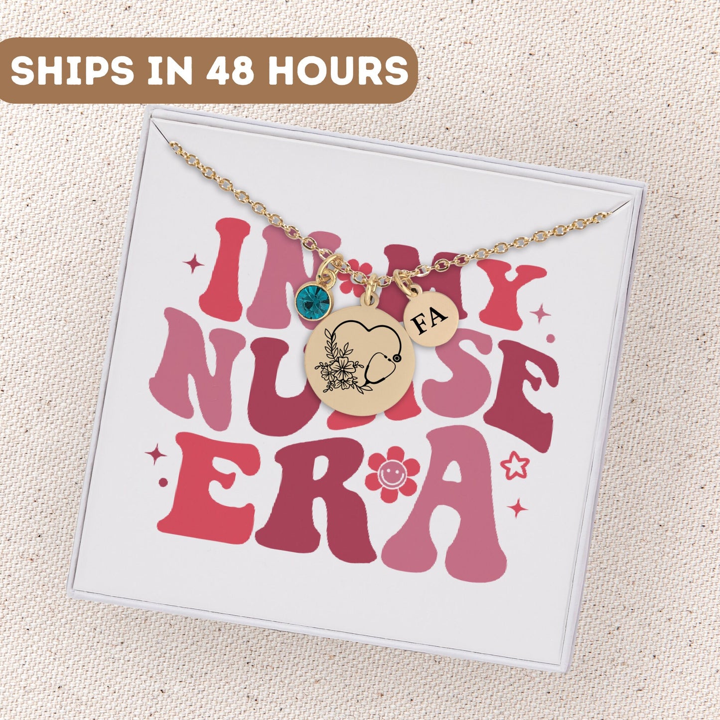 Personalized Registered Nurse Necklace, Nurse Era Gift, Gift For Nursing Graduate, Nurse Pendant, Nurse Graduation, RN Student, Nurse Charm