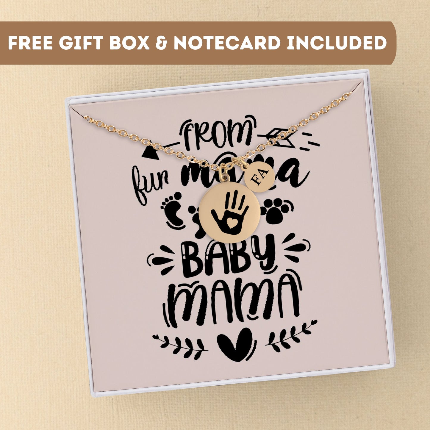 Personalized Necklace For Mom Gift, Baby Mama Gift, Mom Jewelry, Hand Necklace, Hand Pendant, Mom Necklace, Custom Mom Gift From Daughter