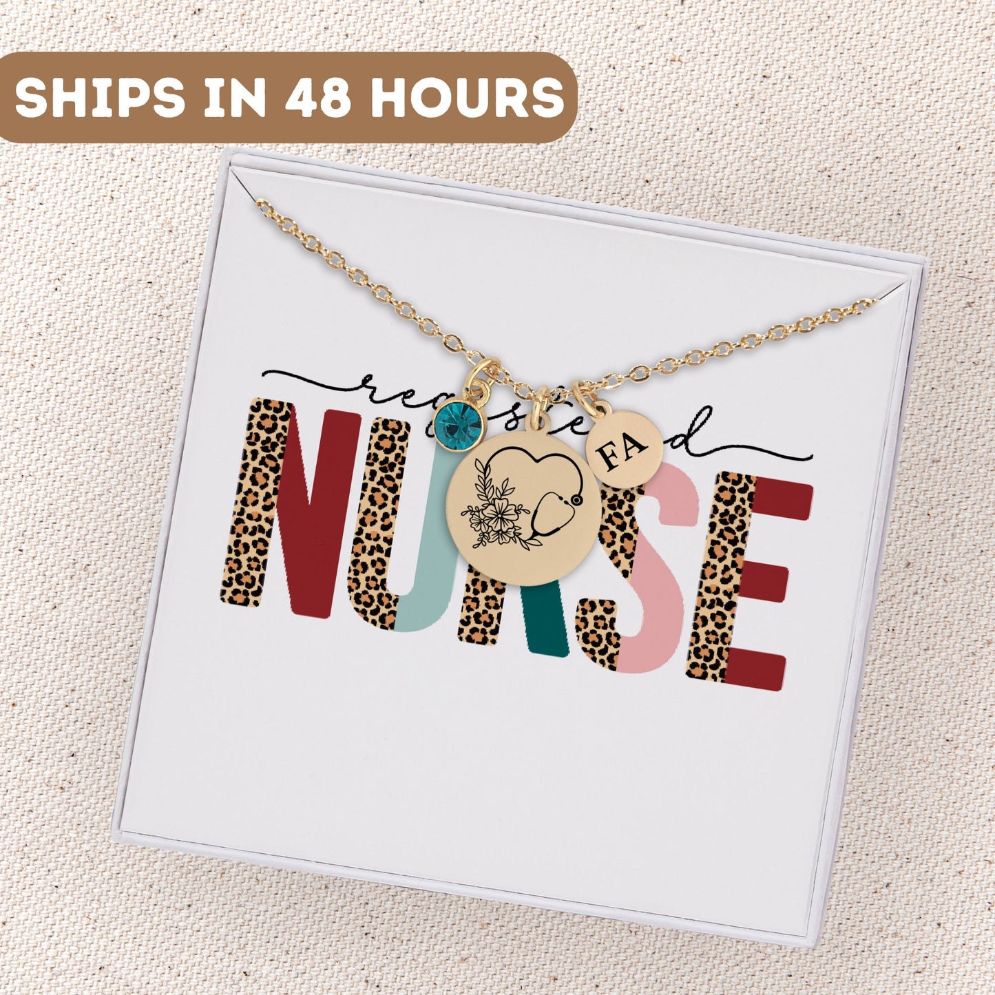 Registered Nurse Necklace, Nurse Week, RN Gift, Nursing Student, Nurse Necklace, Nurse Pendant, Nurse Charm, RN Graduation, Stethoscope Gift