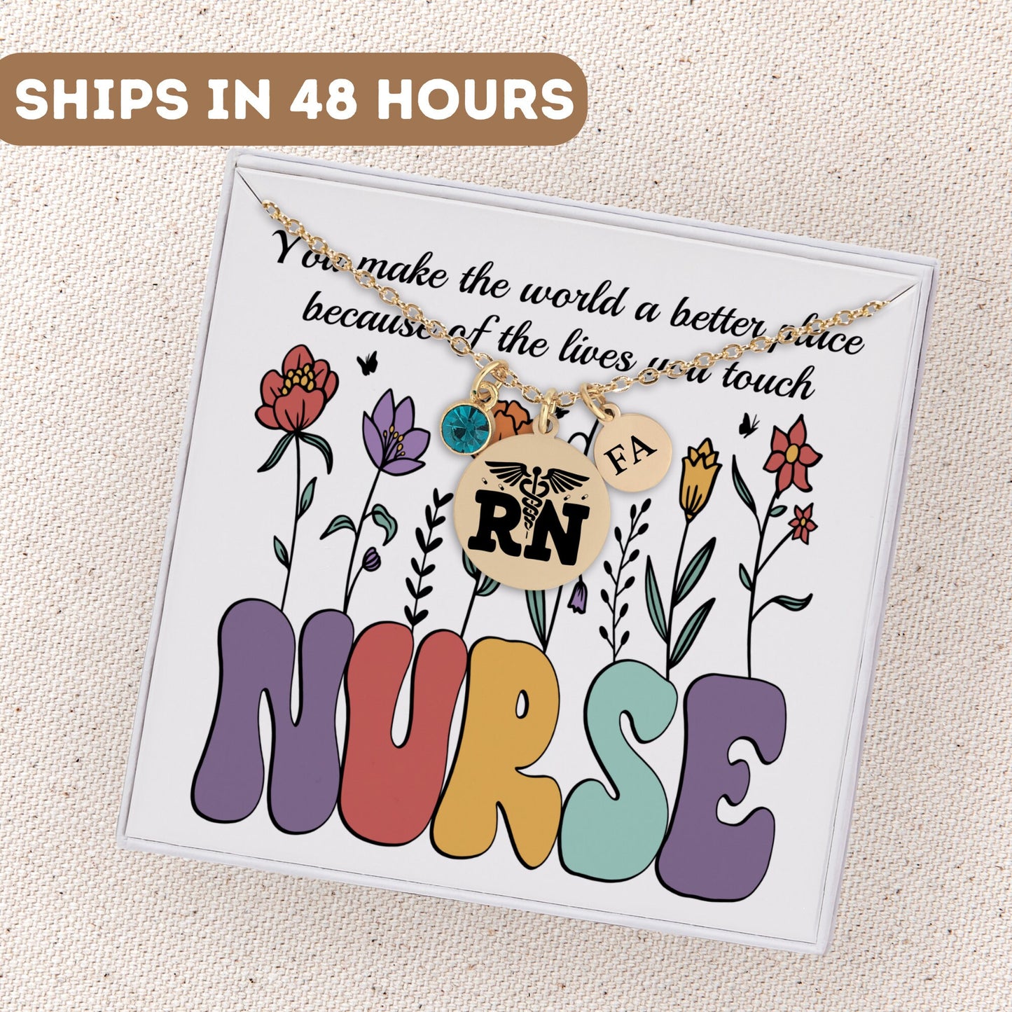 Personalized Registered Nurse Necklace, Nurse Gift, RN Necklace Gift, Nurse Week, Rn Graduation, Nurse Jewelry, Nurse Pendant, Nurse Charm