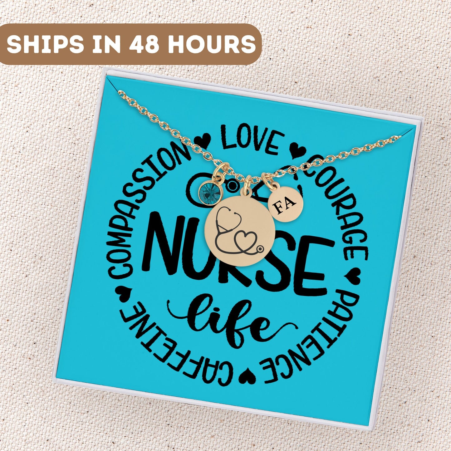 Registered Nurse Necklace, RN Graduation Gift, Nurse Gift, RN Necklace, Nurse Charm, Stethoscope Necklace, Nurse Pendant, Nurse Jewelry Gift
