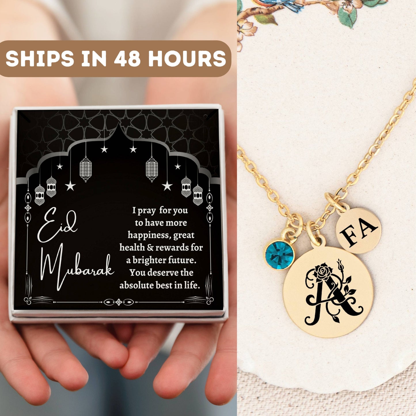 Personalized Eid Gifts For Women, Arabic Necklace, Arabic Jewelry, Muslim Necklace, Custom Eid Gift For Women, Eid Gifts For Women