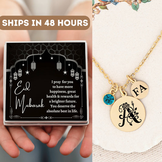 Personalized Eid Gifts For Women, Arabic Necklace, Arabic Jewelry, Muslim Necklace, Custom Eid Gift For Women, Eid Gifts For Women