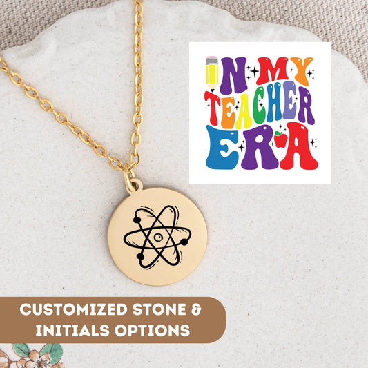 Personalized Teacher Necklace, In My Teacher Era Gift, Thank You Teacher, Teacher Appreciation Pendant, Teacher Charm, Gift for Teacher