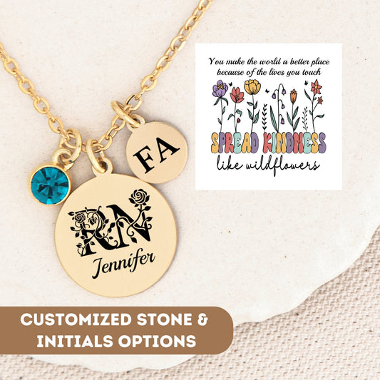 Personalized Registered Nurse Necklace, Nurse Jewelry Gift, Rn Graduation, Nurse Necklace For Women, Nurse Pendant, Nurse Charm, RN Gift