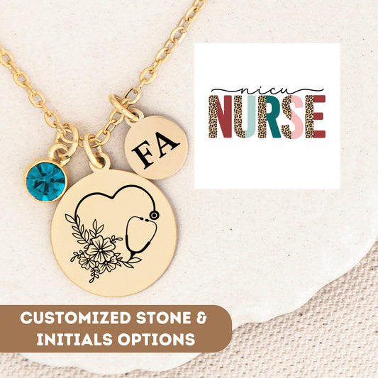 Nicu Nurse Necklace, RN Graduation Gift, Nurse Gift, Nurse Jewelry, Rn Necklace, Nurse Charm, Stethoscope Gift, Nurse Pendant, Nurse Charm