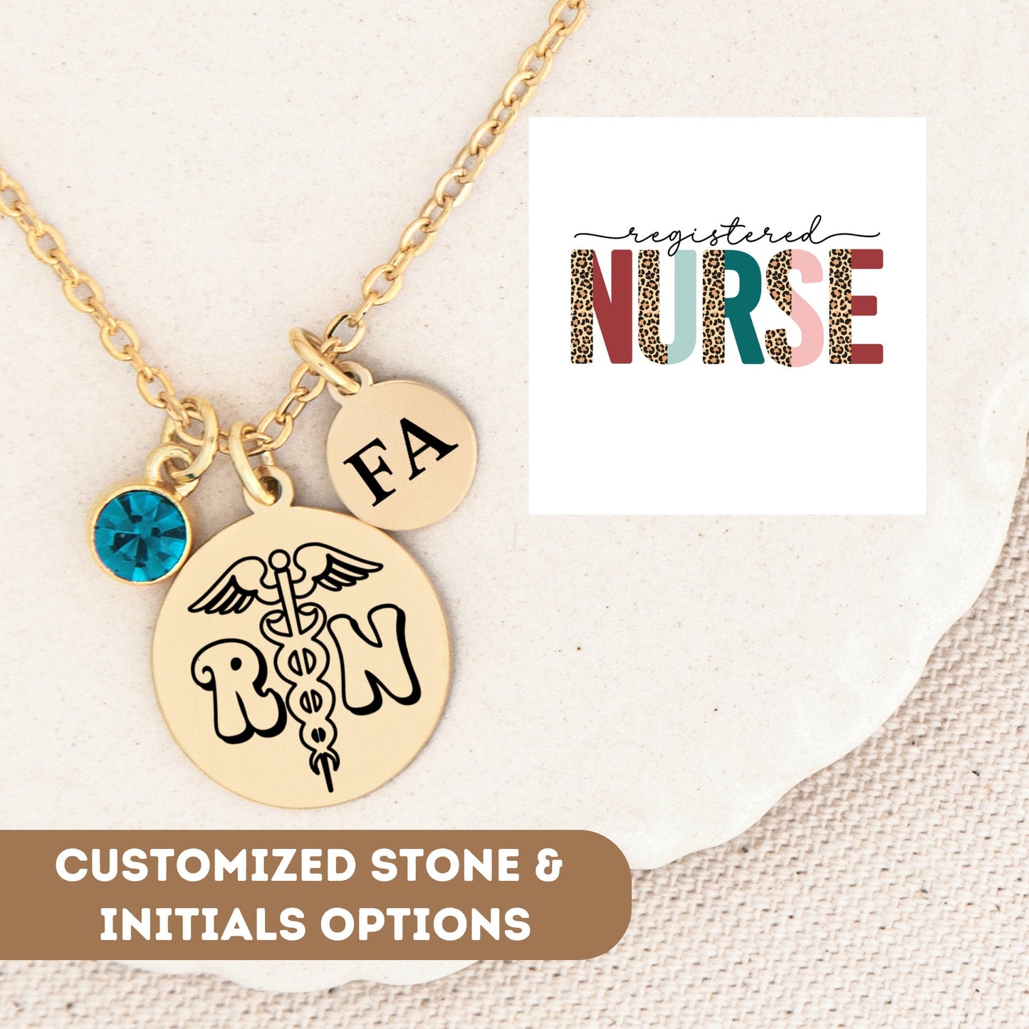 Registered Nurse Necklace, Nurse Week Gift, Nurse Gift, Nursing Student, Nurse Graduation Gift, RN Nurse Gift, Nurse Pendant, Nurse Charm