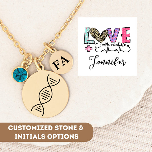 Personalized Registered Nurse Necklace, RN Pendant, RN Gift, Nurse Jewelry, RN Necklace, Stethoscope Necklace, Nurse Pendant, Nurse Charm