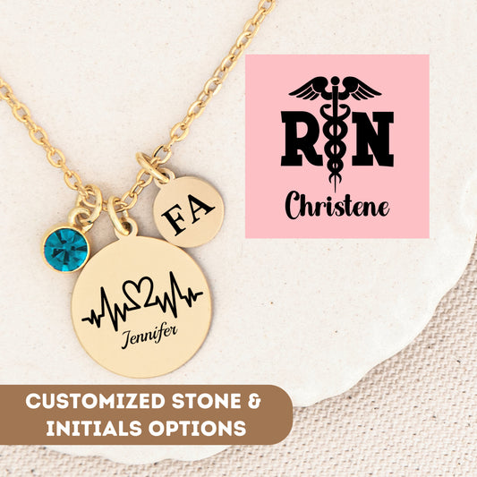 Personalized Registered Nurse Necklace, Rn Graduation, Nurse Gift, Nurse Jewelry, Rn Gift, Nurse Pendant, Nurse Charm, Nurse Appreciation