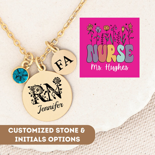 Personalized Registered Nurse Necklace, Rn Nurse Graduation, Necklace For Nurses, Nurse Pendant, Nurse Charm, Nurse Appreciation, Nurse Gift