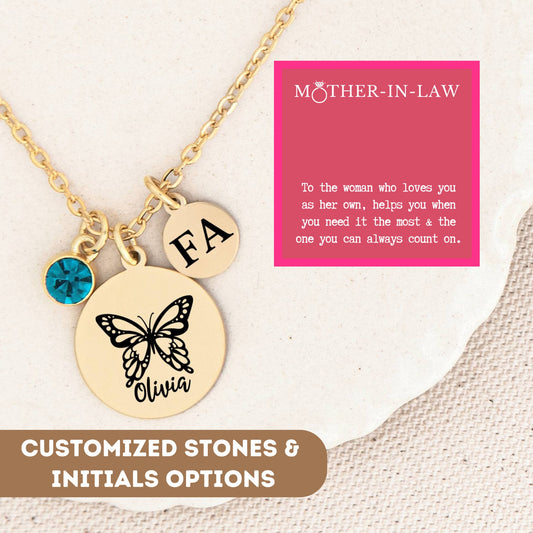 Personalized Mother In Law Necklace, Wedding Gift, Mother In Law Gift, Bonus Mom, Bonus Mother In Law Gift, Second Mom, Mother Of Groom Gift