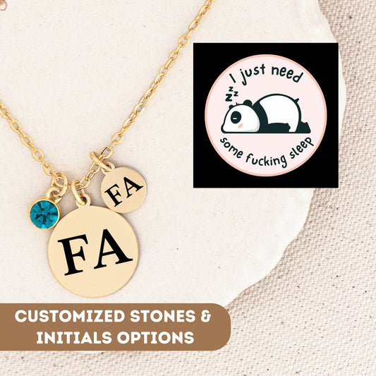 Personalized Necklace For Mom Gift, Funny Snoring Gift, Mom Jewelry, Mom Initial Necklace, Mom Charm Necklace, Mother Gift, Mama Necklace