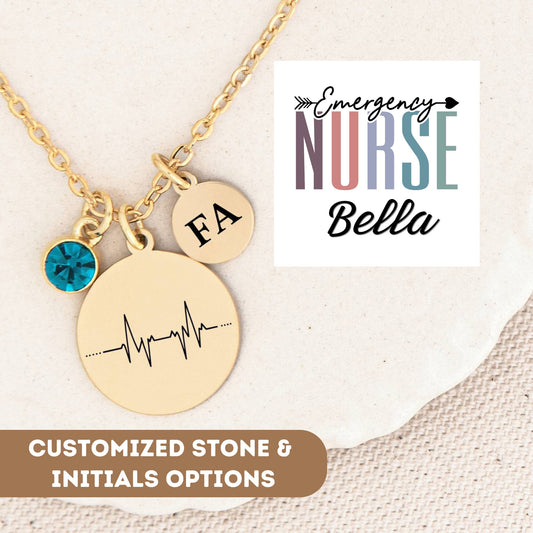 Personalized Emergency Necklace Gift, ER Nurse Gift, Emergency Nurse Pendant, Er Nurse Charm, ER Nurse Thank You, ER Nurse Appreciation