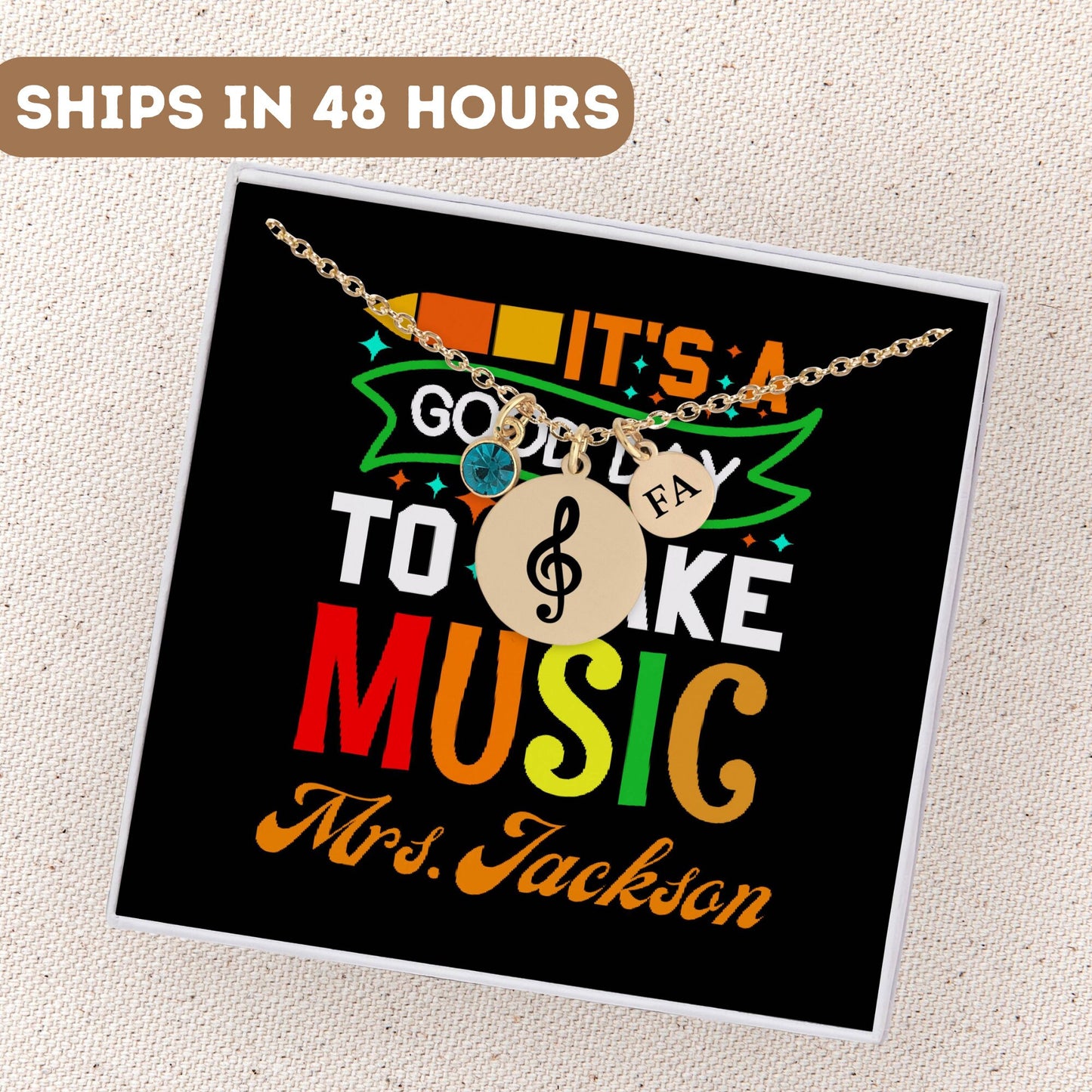 Personalized Music Teacher Necklace, Music Teacher Gift, Music Teacher Appreciation Gift, Music Teacher Charm, Music Teacher Pendant Gift