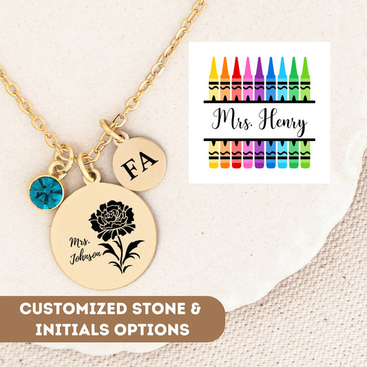 Personalized Teacher Necklace Gift, Gifts For Teacher, Teacher Appreciation Gift, Teacher Gift, Teacher Gift, Teacher Pendant, Teacher Charm
