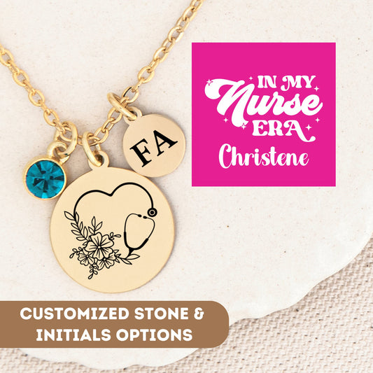 Personalized Registered Nurse Necklace, Nurse Era, Nurse Pendant, Rn Graduation Gift, Registered Nurse Gift, Rn Charm, Nurse Appreciation
