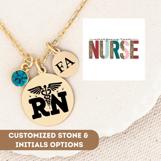 Emergency Room Nurse Necklace, Emergency Nurse Necklace Gift, RN Graduation Gifts, RN Gifts, Nurse Graduation, Nurse Pendant, Nurse Charm
