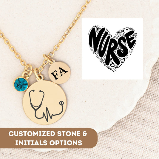 Personalized Registered Nurse Necklace, Rn Graduation, Nurse Gift, Nurse Jewelry, Rn Gift, Nurse Pendant, Nurse Charm, Nurse Appreciation