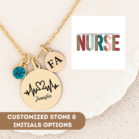 Emergency Room Nurse Necklace, Emergency Nurse Necklace Gift, Rn Gifts, Nurse Pendant, Nurse Jewelry, Nursing Student, Nurse Charm Necklace
