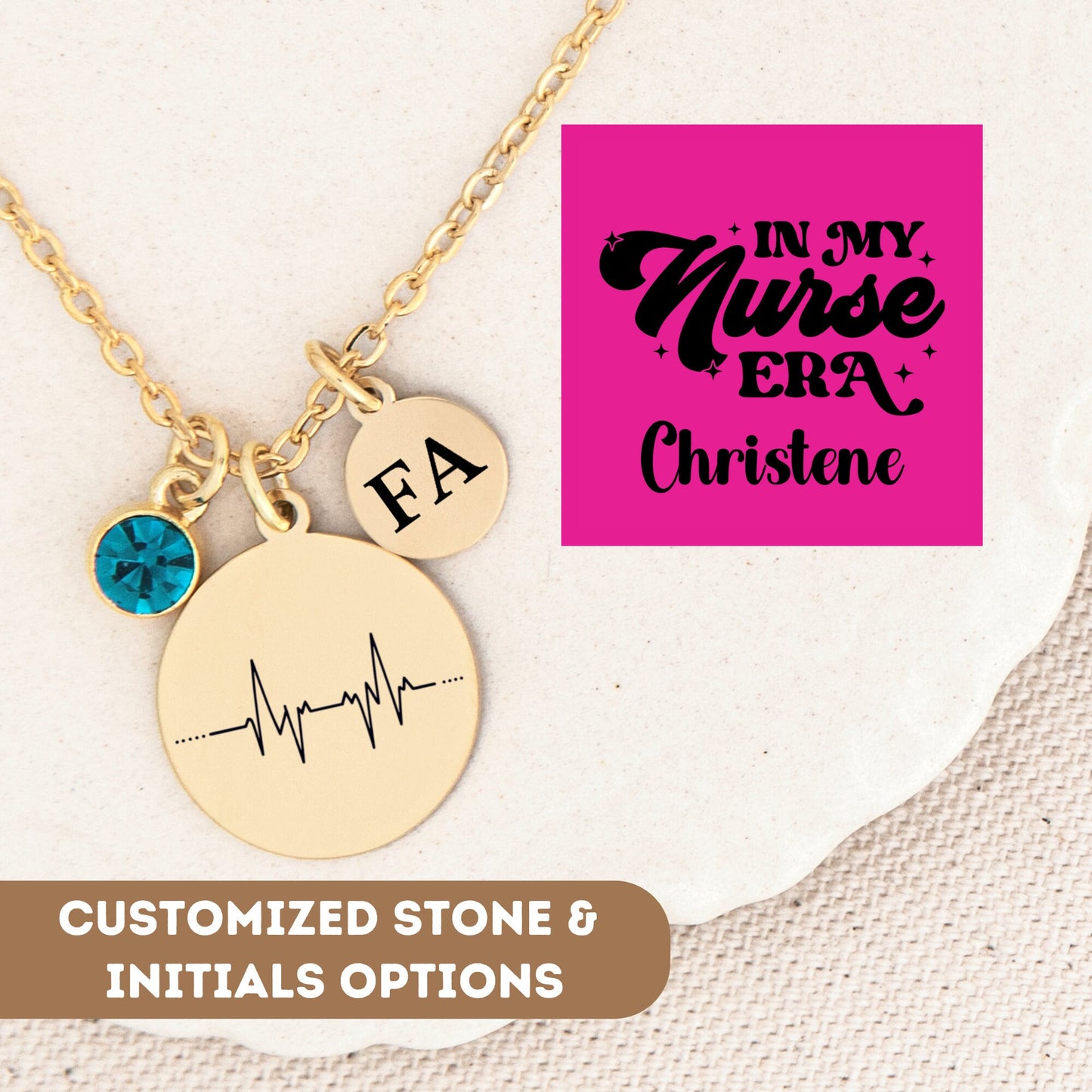 Personalized Nurse Necklace, Nurse Era Registered Nurse, Nurse Graduation, Nursing Student Gift, Nurse Charm, Nurse Pendant, RN Necklace