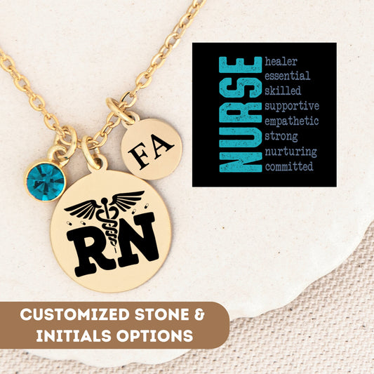 Personalized Registered Nurse Necklace, Nurse Nutritional Fact, Rn Graduation Gift, Nurse Week Gifts, Nurse Gift, Nurse Pendant, Nurse Charm