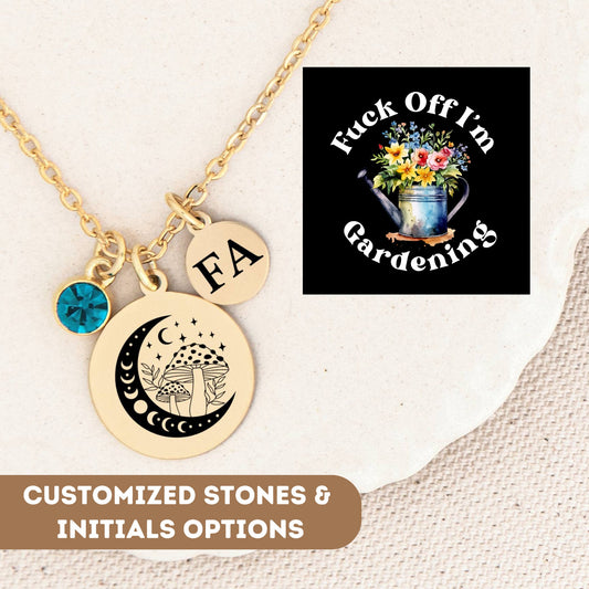 Personalized Necklace For Mom Gift, F Off Gardening Necklace, Mom Jewelry, Mom Gift, Mom Necklace, Mother Necklace Birthstone, Mother Charm