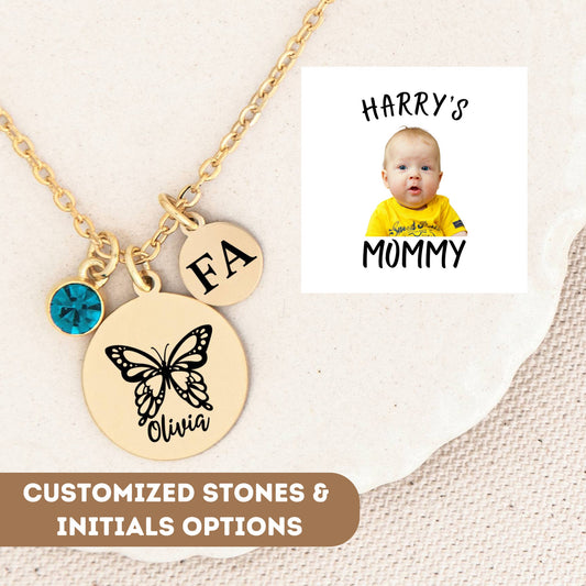 Personalized Baby Mom Necklace Gift, Baby Mom Gift, Mom jewelry, Mom gift, Mom necklace, Mama necklace gold, Mama necklace with kids names