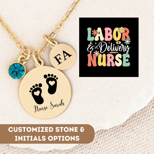 Personalized Labor And Delivery Nurse Necklace, Baby Delivery Nurse Appreciation, Maternity Nurse Pendant, Delivery Nurse Charm, Labor Nurse