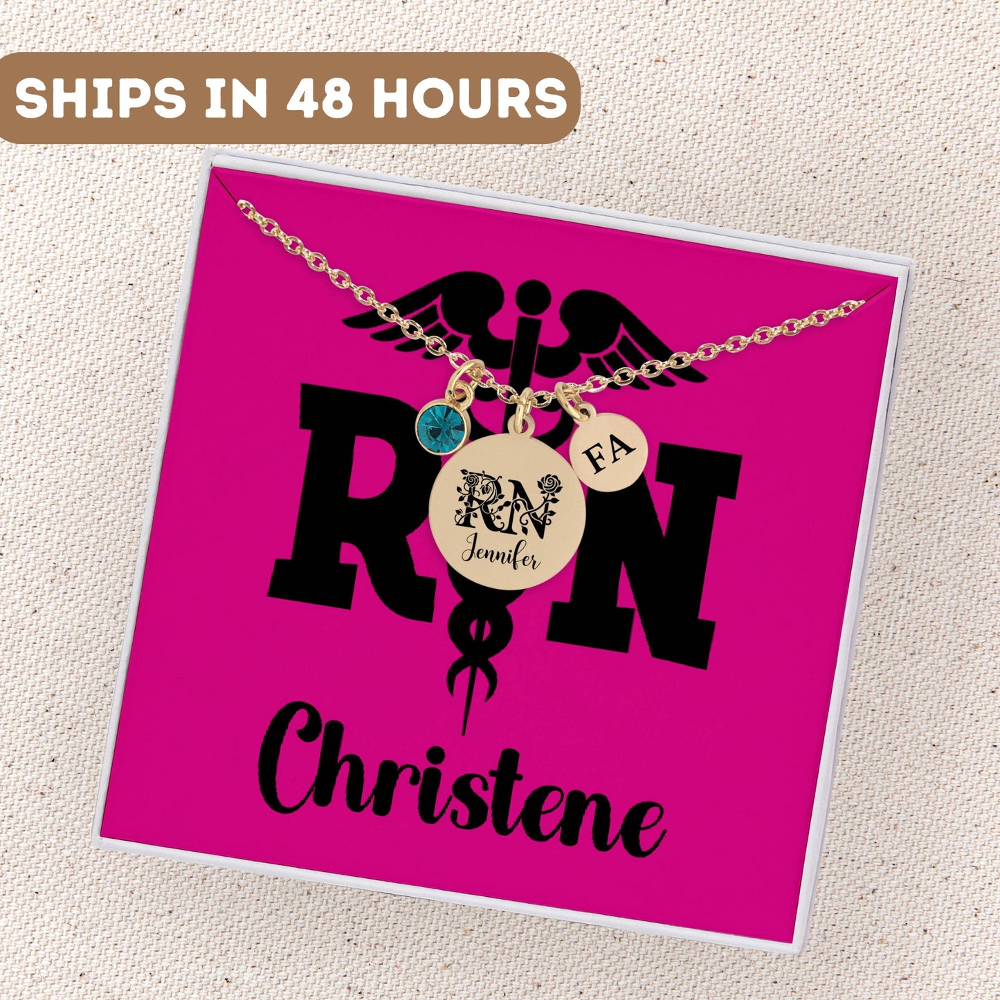 Registered Nurse Necklace, Rn Nurse Gift, RN Necklace, Registered Nurse Pendant, Rn Charm, Rn Necklace, RN Jewelry, RN Stethoscope Gift