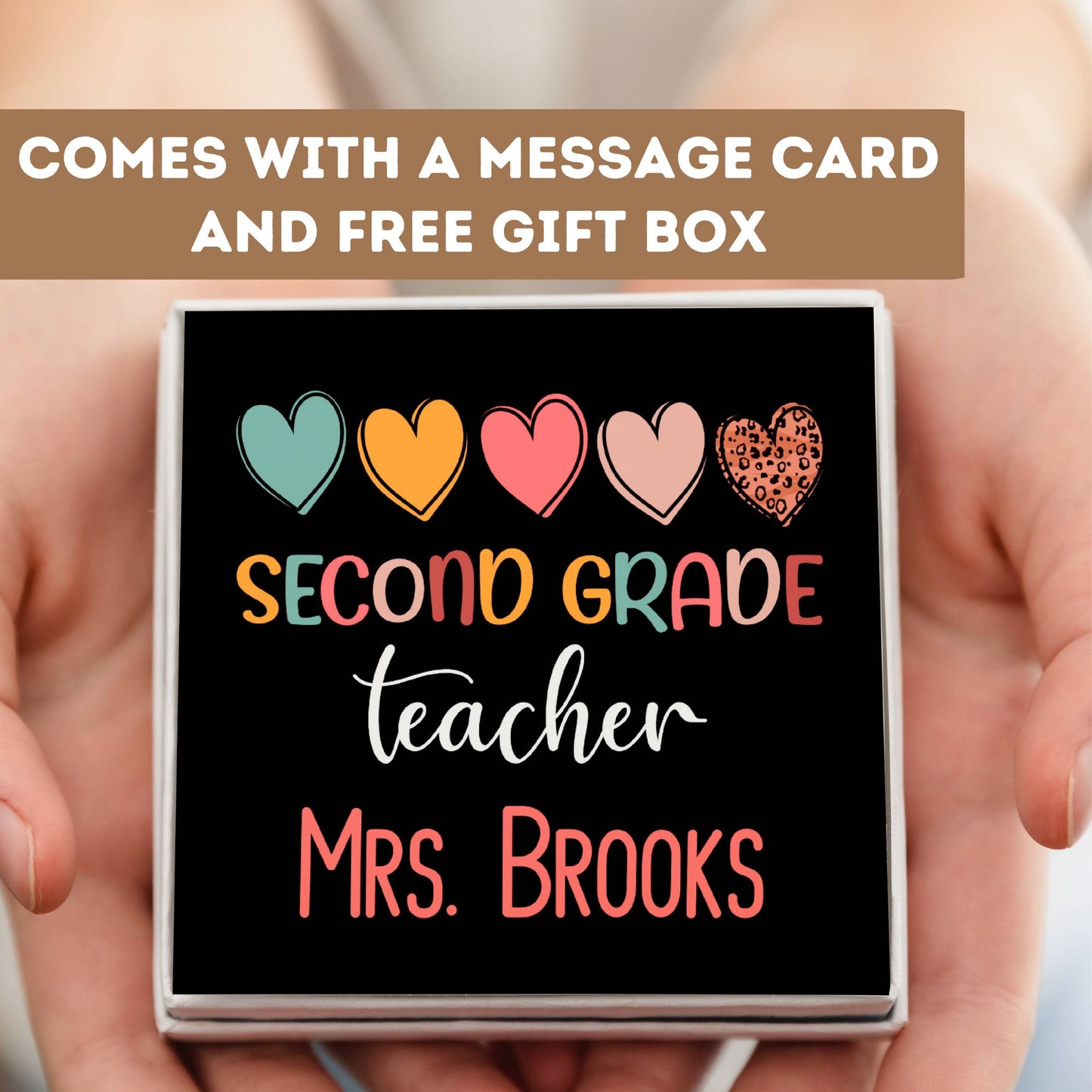 Second Grade Teacher Necklace, 2nd Grade Teacher Gift, 2nd Grade Thank You Teacher, 2nd Grade Teacher Charm, 2nd Grade Teacher Appreciation