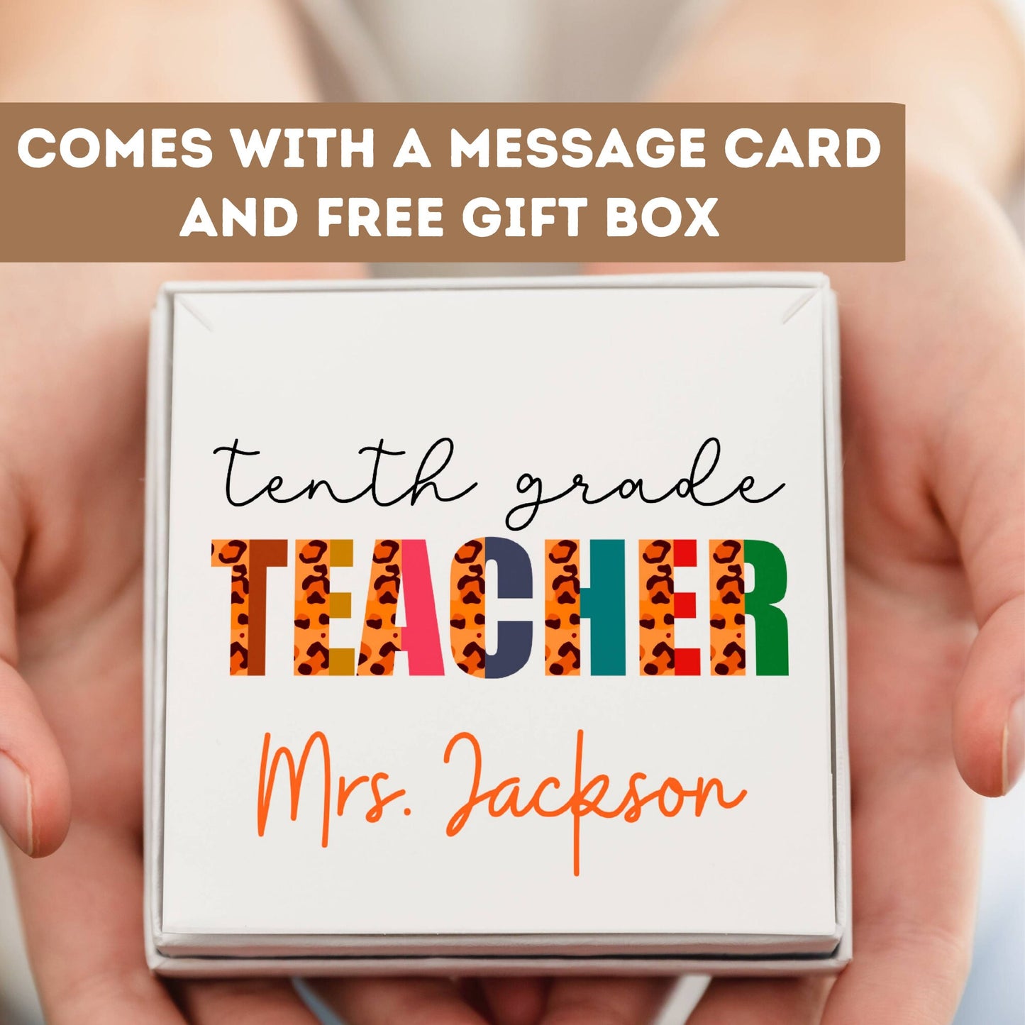 Tenth Grade Teacher Necklace, 10th Grade Teacher Pendant, 10th Grade Thank You Teacher, 10th Grade Teacher Charm, 10th Grade High School