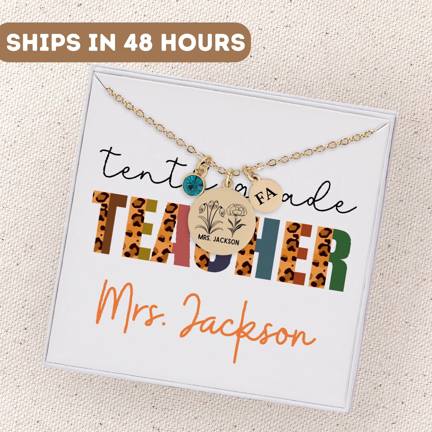 Tenth Grade Teacher Necklace, 10th Grade Teacher Pendant, 10th Grade Thank You Teacher, 10th Grade Teacher Charm, 10th Grade High School