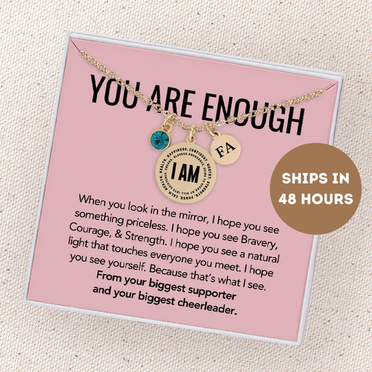 Inspirational Gift For Women, You Are Enough, Compass Necklace Motivational Gift Motivation Gift,  Inspirational Necklace Inspirational Gift