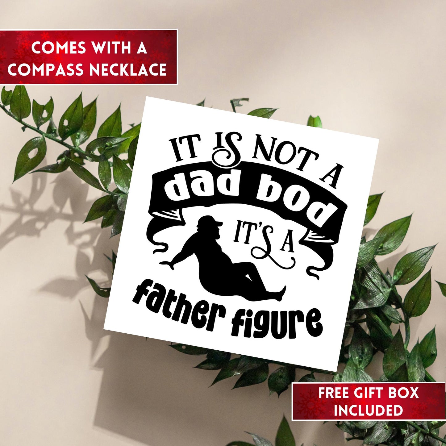 Funny Gift For Dad Compass Necklace, Dad Bod Soulmate Gift  For Men, Funny Dad Gift, Gift For Dad Birthday, Gift For Dad Anniversary Gift