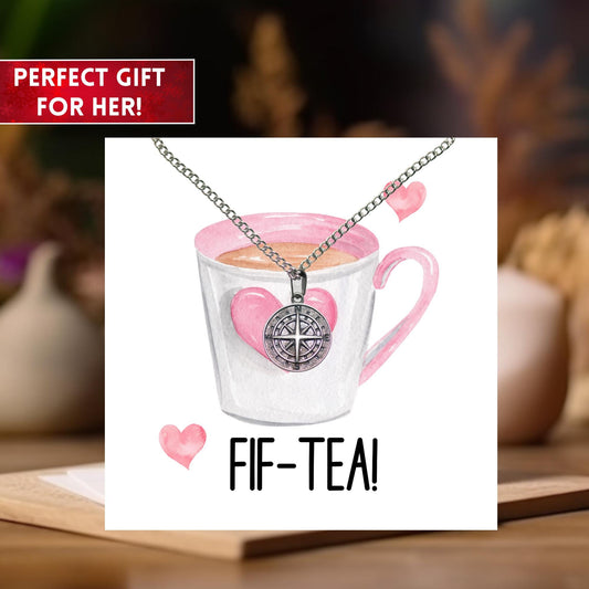 Tea Cup Compass Necklace, Birthday Gifts For Her, Tea Lover Gift, 50th Birthday Gift For Women, Mother’s Day Gift Ideas, Teacher Gifts