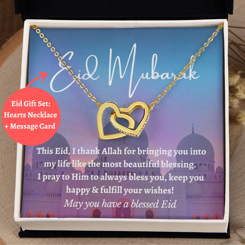 [Almost Sold Out] Eid Mubarak Gift Set - Interlocking Hearts Necklace