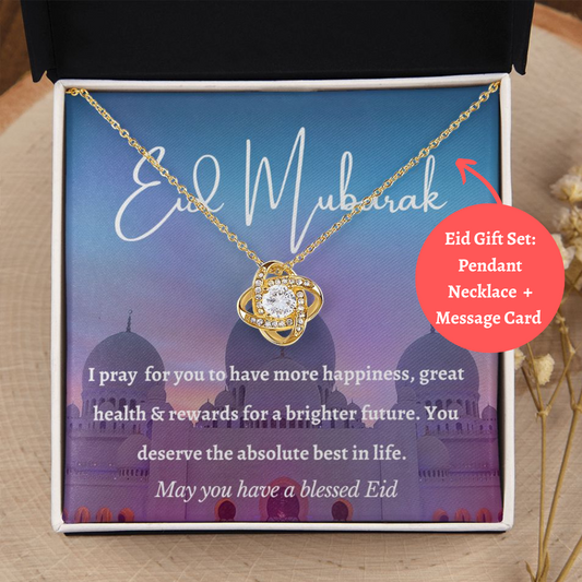 [Almost Sold Out] Eid Mubarak Gift Set - 18k Gold Love Knot Necklace