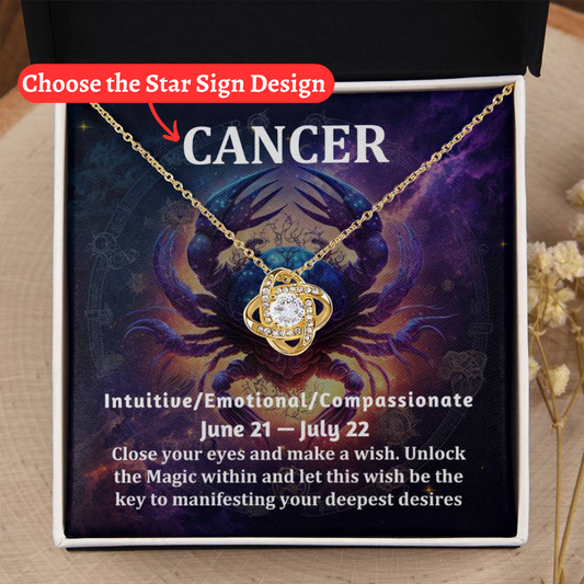 [Almost Sold Out] Cancer Zodiac Sign Gift- Love Knot Necklace