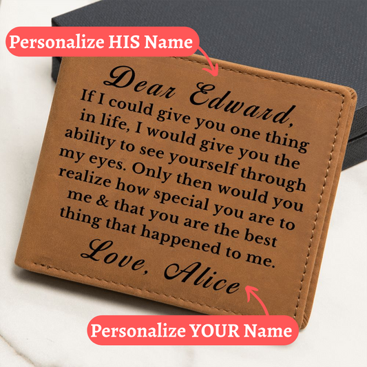 [Almost Sold Out] Personalized Leather Wallet Gift for Guy From Loved One