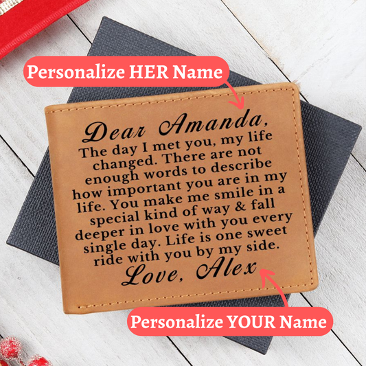 [Almost Sold Out] Personalized Leather Wallet Gift for Girl From Loved Ones