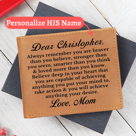 [Almost Sold Out] Personalized Leather Wallet Gift for Boy