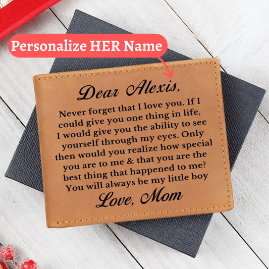 [Almost Sold Out] Personalized Leather Wallet Gift for Girl From Mom