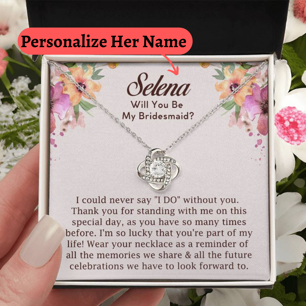 [Almost Sold Out] Personalized Bridesmaid Proposal Gift - Love Knot Necklace