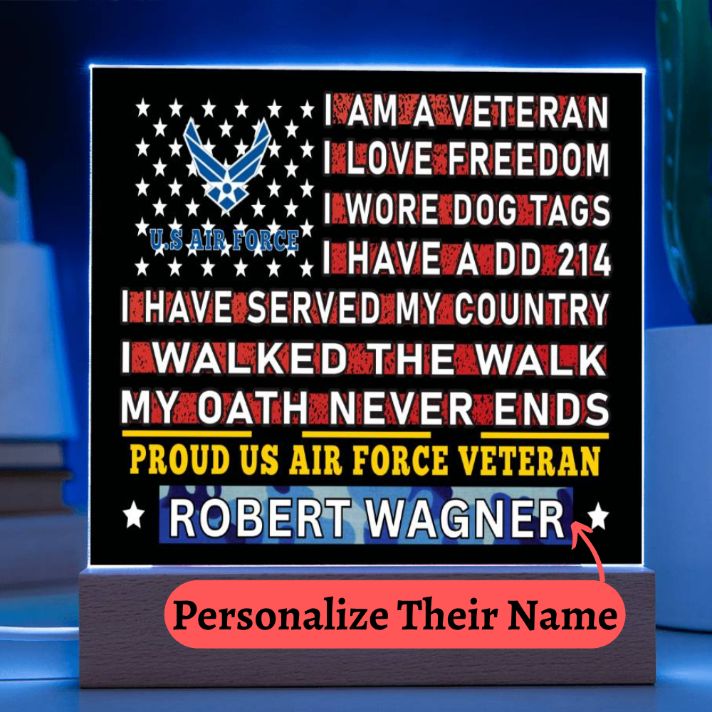 Almost Sold Out - Proud US Air Force Veteran - Acrylic Plaque With Stand