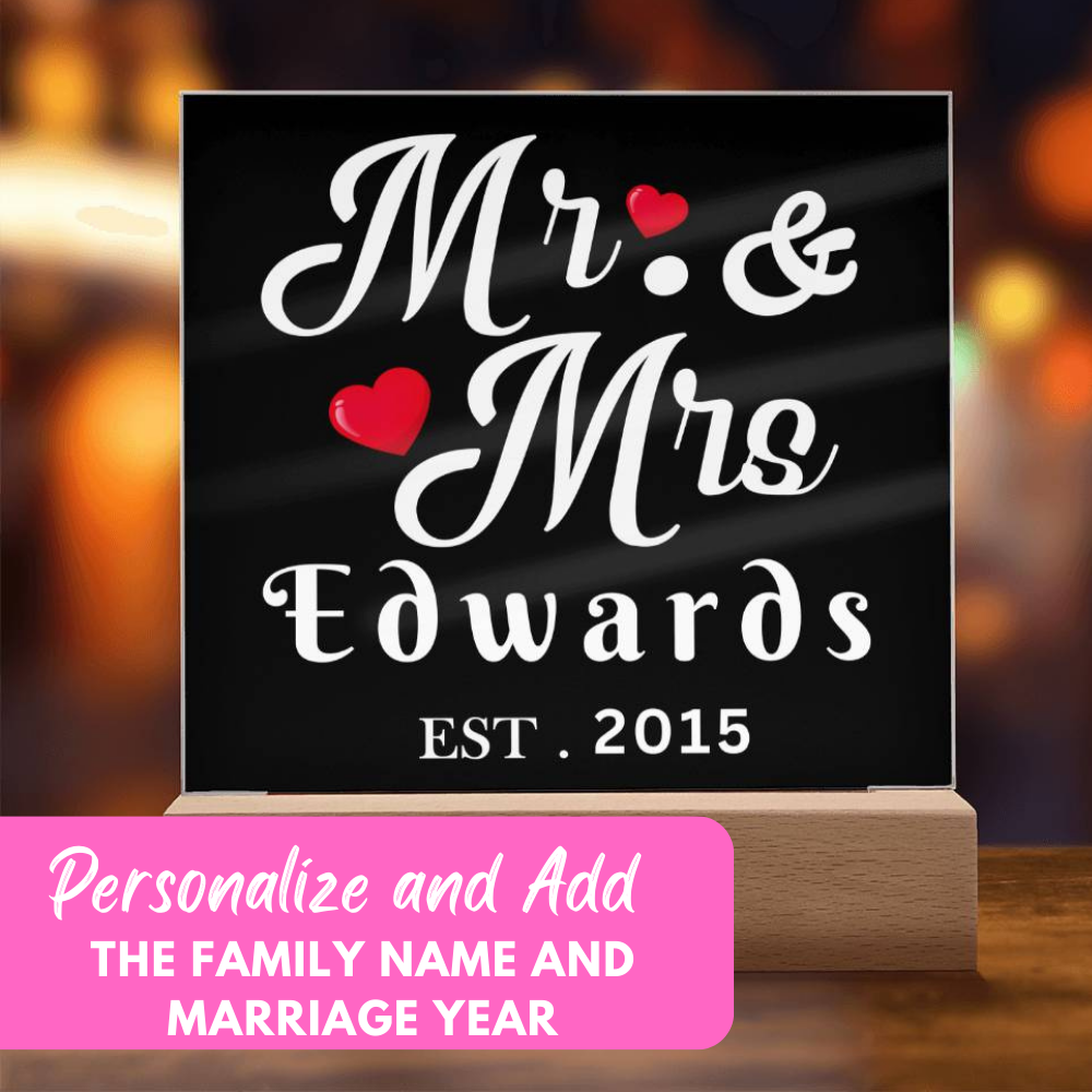 Almost Sold Out - Mr. & Mrs. - Acrylic Plaque With Stand