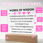 [Almost Sold Out] Words of Wisdom - Pink Hearts - Acrylic Square Plaque
