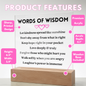 [Almost Sold Out] Pink Hearts Words of Wisdom - Acrylic Square Plaque