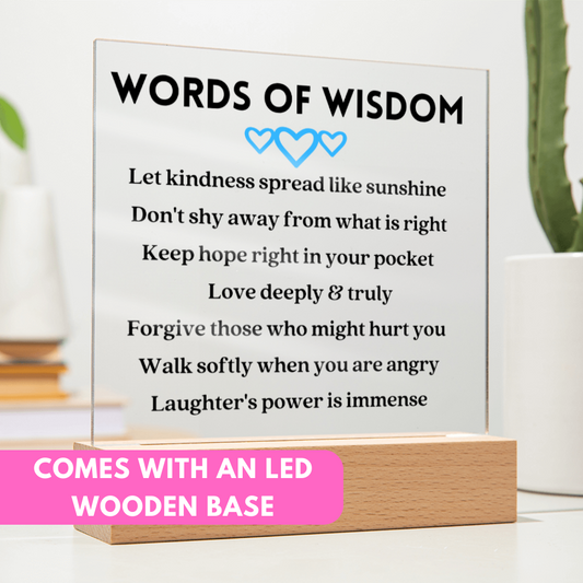 [Almost Sold Out] Blue Hearts Words of Wisdom - Acrylic Square Plaque
